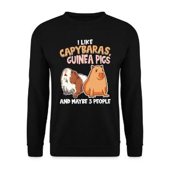 I like capybaras and guinea pigs - Unisex Sweatshirt - black - Front - Alina (178cm) & Michal (187cm)