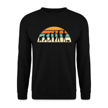 Evolution eines RC-Auto Rennfahrers - Unisex Pullover - Schwarz - Vorne - Alina (178cm) & Michal (187cm)