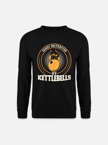 Easily Distracted By Kettlebells - Unisex Pullover - Schwarz