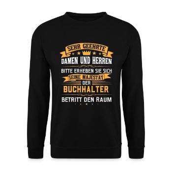 Seine Majestät der Buchhalter - Unisex Pullover - Schwarz - Vorne - Alina (178cm) & Michal (187cm)