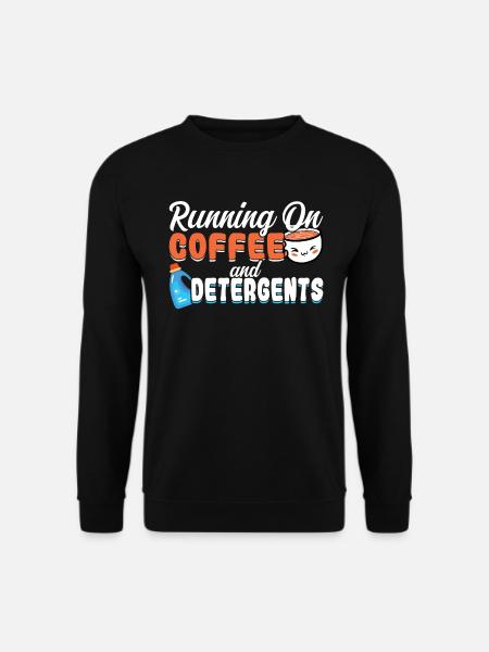 Running on Coffee and Detergents Haushaltshilfe - Unisex Pullover - Schwarz