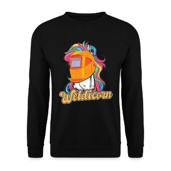 Weldicorn weld welders - Unisex Sweatshirt - black - Front - Alina (178cm) & Michal (187cm)