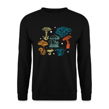 Pilzkunde Mykologie Pilzsuchen Für Einen Mykologen - Unisex Pullover - Schwarz - Vorne - Alina (178cm) & Michal (187cm)
