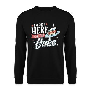 I Am Only Because of The Cake Here - Unisex Sweatshirt - black - Front - Alina (178cm) & Michal (187cm)