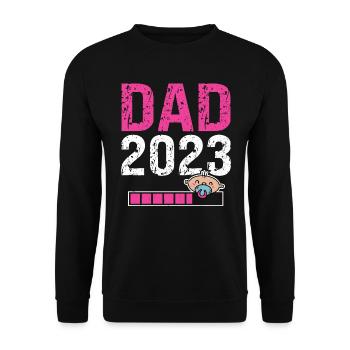 Papa Est. 2023 Genre Révéler la fête des pères - Sweat-shirt Unisexe - noir - Devant - Alina (178cm) & Michal (187cm)