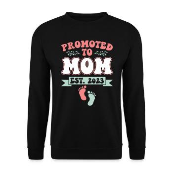 Promotion to Mami Est. 2023 Mom To Be - Sweat-shirt Unisexe - noir - Devant - Alina (178cm) & Michal (187cm)