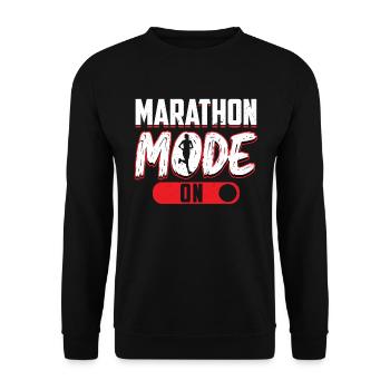 Marathon-modus Ein - Läufer - Unisex Pullover - Schwarz - Vorne - Alina (178cm) & Michal (187cm)