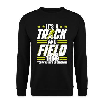 C’est un truc d’athlétisme - Sweat-shirt Unisexe - noir - Devant - Alina (178cm) & Michal (187cm)