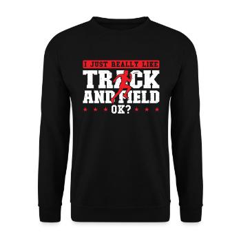 J’aime beaucoup l’athlétisme - Sweat-shirt Unisexe - noir - Devant - Alina (178cm) & Michal (187cm)