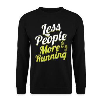 Moins de monde, plus de course à pied - Runner - Sweat-shirt Unisexe - noir - Devant - Alina (178cm) & Michal (187cm)