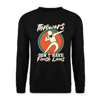 Les lanceurs n’ont pas de lignes d’arrivée au lancer du disque et du lancer du poids - Sweat-shirt Unisexe - noir - Devant - Alina (178cm) & Michal (187cm)