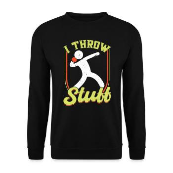 Je lance des choses lancer du disque et lancer du poids athlète - Sweat-shirt Unisexe - noir - Devant - Alina (178cm) & Michal (187cm)