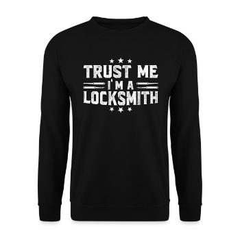 Trust me, I am a locksmith - Unisex Sweatshirt - black - Front - Alina (178cm) & Michal (187cm)