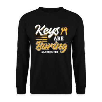 Keys are boring - locksmith - Unisex Sweatshirt - black - Front - Alina (178cm) & Michal (187cm)