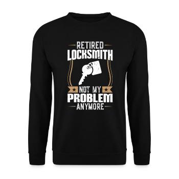 Retired locksmith - no longer my problem - Unisex Sweatshirt - black - Front - Alina (178cm) & Michal (187cm)