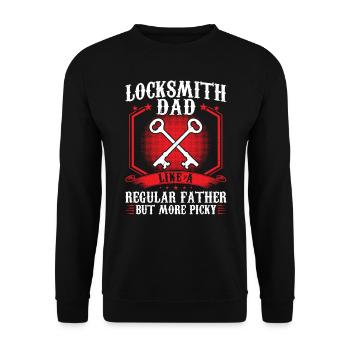 Locksmith Dad - Like A Normal Father - Unisex Sweatshirt - black - Front - Alina (178cm) & Michal (187cm)