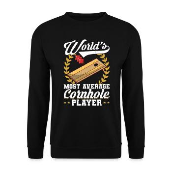 Der Durchschnittlichste Cornhole-spieler Der Welt - Unisex Pullover - Schwarz - Vorne - Alina (178cm) & Michal (187cm)