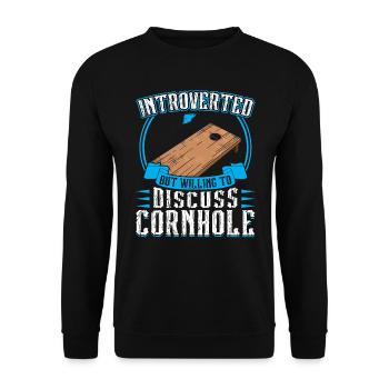 Introverted but ready to talk about blind hole - Unisex Sweatshirt - black - Front - Alina (178cm) & Michal (187cm)