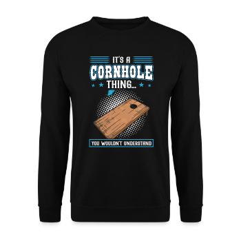 Ton trou est mon but - Cornhole - Sweat-shirt Unisexe - noir - Devant - Alina (178cm) & Michal (187cm)