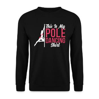 This Is My Pole Dancing Shirt - Stangentänzerin - Unisex Pullover - Schwarz - Vorne - Alina (178cm) & Michal (187cm)