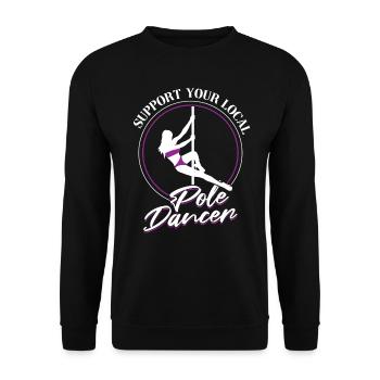 Soutenez votre pole dancer local - Pole Dancing - Sweat-shirt Unisexe - noir - Devant - Alina (178cm) & Michal (187cm)