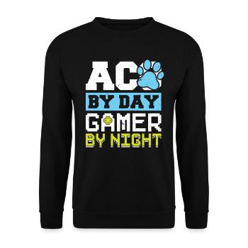 Aco By Day Gamer By Night Inspecteur des animaux - Sweat-shirt Unisexe - noir - Devant - Alina (178cm) & Michal (187cm)
