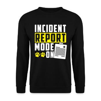 Mode De rapport d’incident activé - Inspecteur des animaux - Sweat-shirt Unisexe - noir - Devant - Alina (178cm) & Michal (187cm)