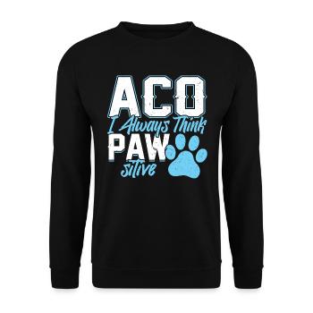 I always think with paws - animal inspector - Unisex Sweatshirt - black - Front - Alina (178cm) & Michal (187cm)