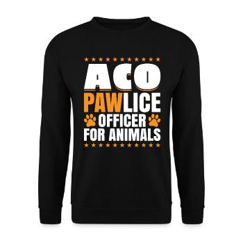Pawlice Officer For Animals - Animal Welfare Officer - Unisex Sweatshirt - black - Front - Alina (178cm) & Michal (187cm)