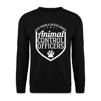 The world needs more animal welfare officers - Unisex Sweatshirt - black - Front - Alina (178cm) & Michal (187cm)