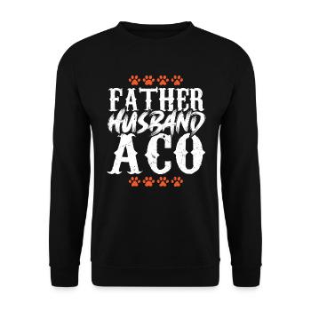 Père - Mari - Agent de bien-être animal - Sweat-shirt Unisexe - noir - Devant - Alina (178cm) & Michal (187cm)
