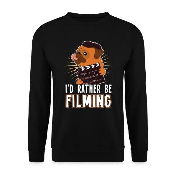 I'd rather be in filming - filmmaker - Unisex Sweatshirt - black - Front - Alina (178cm) & Michal (187cm)