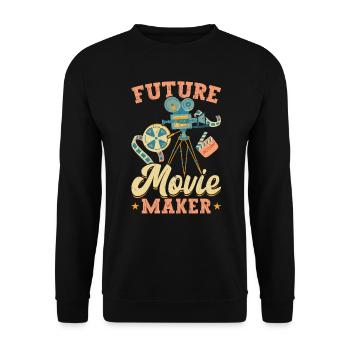 Future Movie Maker - Filmemachen - Filmemacher - Unisex Pullover - Schwarz - Vorne - Alina (178cm) & Michal (187cm)