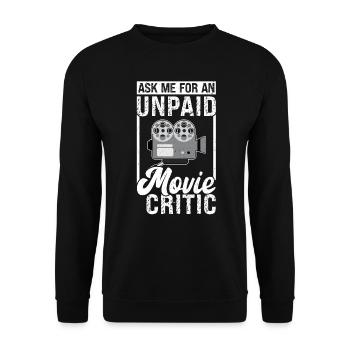 Demandez-moi une critique de film non payée - Sweat-shirt Unisexe - noir - Devant - Alina (178cm) & Michal (187cm)