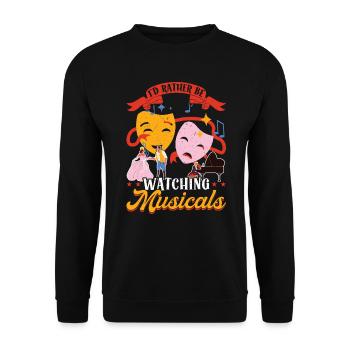 Ich Würde Mir Lieber Musicals Ansehen - Unisex Pullover - Schwarz - Vorne - Alina (178cm) & Michal (187cm)