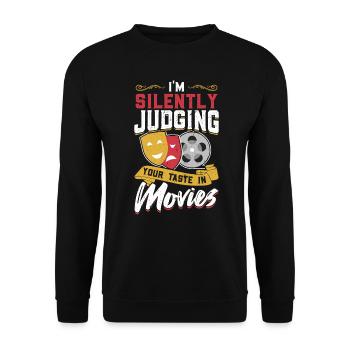 I silently judge your taste in film - Unisex Sweatshirt - black - Front - Alina (178cm) & Michal (187cm)
