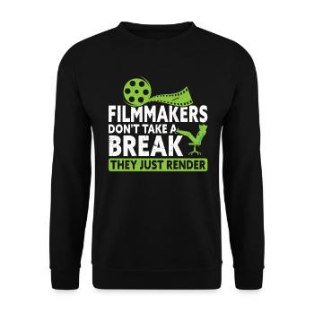 Filmmakers Don't Pause, You Render Only - Unisex Sweatshirt - black - Front - Alina (178cm) & Michal (187cm)