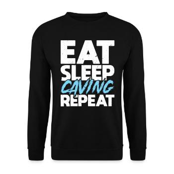 Eat Sleep Caving Repeat - Speleologist Spelunker - Unisex Sweatshirt - black - Front - Alina (178cm) & Michal (187cm)