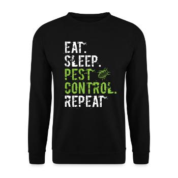 Manger la lutte antiparasitaire du sommeil Répéter - Kammerjäger - Sweat-shirt Unisexe - noir - Devant - Alina (178cm) & Michal (187cm)