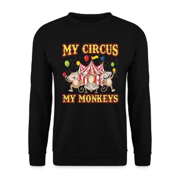 My Circus My Monkeys Circus Party Manegemeister - Unisex Sweatshirt - black - Front - Alina (178cm) & Michal (187cm)