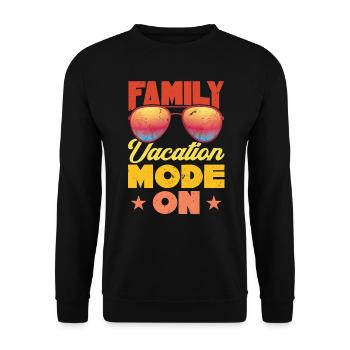 Family Holiday Mode On - Family Holiday - Unisex Sweatshirt - black - Front - Alina (178cm) & Michal (187cm)