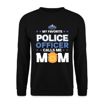 Mon policier préféré m’appelle maman - Sweat-shirt Unisexe - noir - Devant - Alina (178cm) & Michal (187cm)