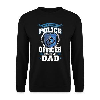 Mon policier préféré m’appelle Papa - Sweat-shirt Unisexe - noir - Devant - Alina (178cm) & Michal (187cm)