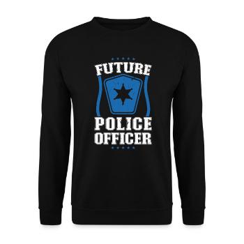 Zukünftiger Polizist - Polizeikostüm - Unisex Pullover - Schwarz - Vorne - Alina (178cm) & Michal (187cm)