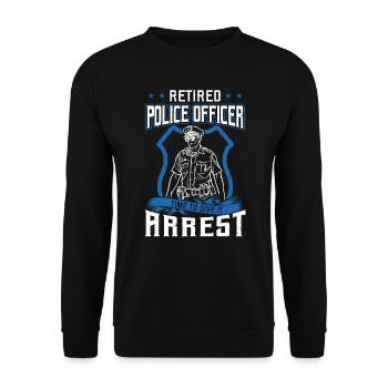 Polizeibeamter Im Ruhestand - Unisex Pullover - Schwarz - Vorne - Alina (178cm) & Michal (187cm)