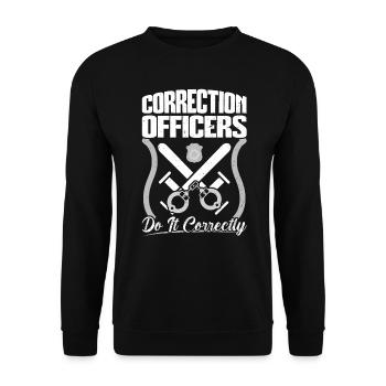 Correctional Officers Get It Right - Unisex Sweatshirt - black - Front - Alina (178cm) & Michal (187cm)