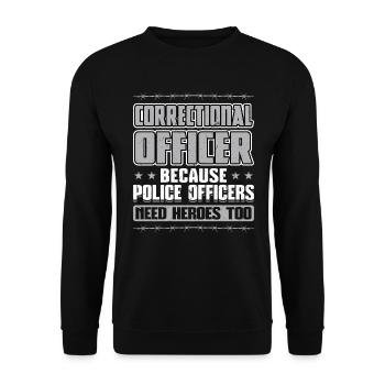 Corrections officer - Unisex Sweatshirt - black - Front - Alina (178cm) & Michal (187cm)
