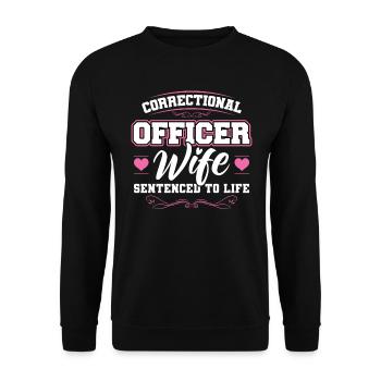 Épouse d’un agent correctionnel - Sweat-shirt Unisexe - noir - Devant - Alina (178cm) & Michal (187cm)