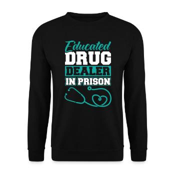 Educated drug dealer in prison - Unisex Sweatshirt - black - Front - Alina (178cm) & Michal (187cm)