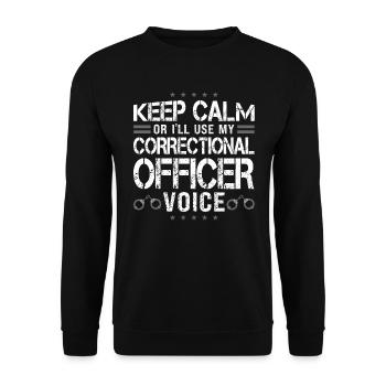 Corrections officer - Unisex Sweatshirt - black - Front - Alina (178cm) & Michal (187cm)